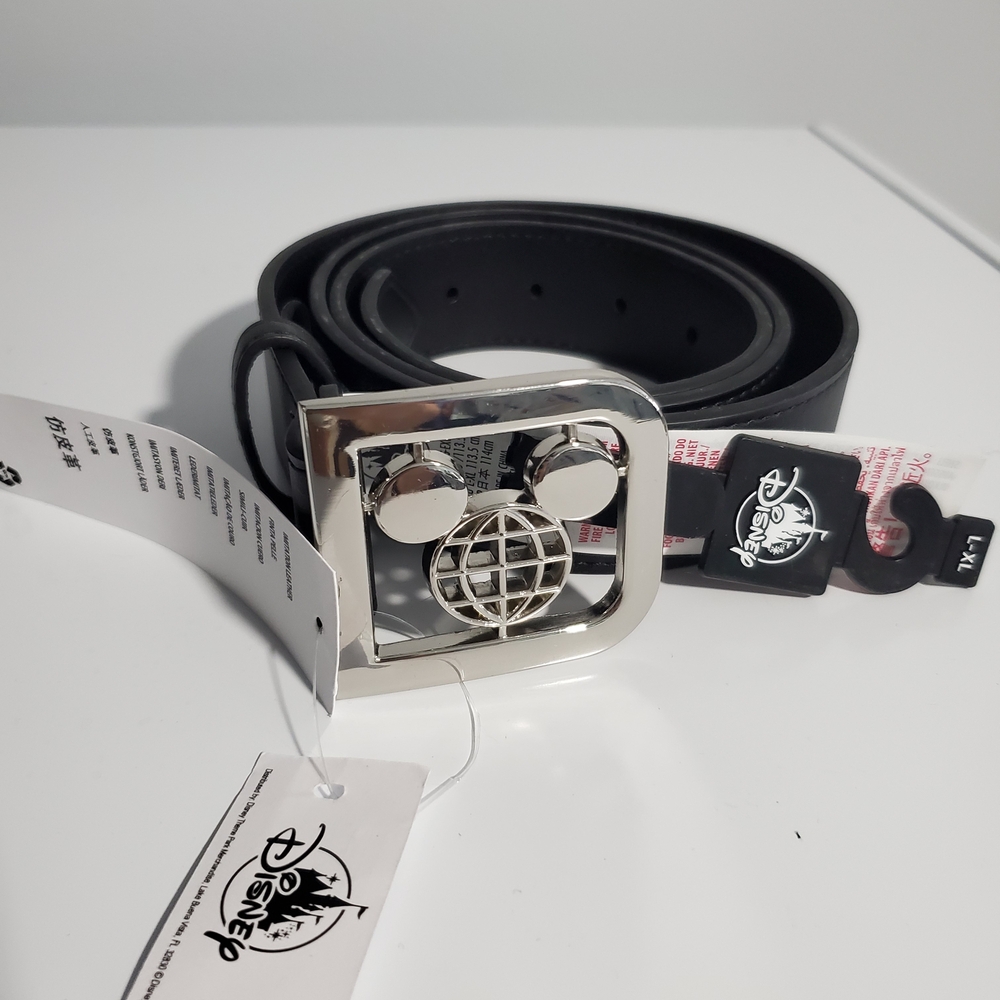 Disney Black Belt with Silver Mickey Buckle